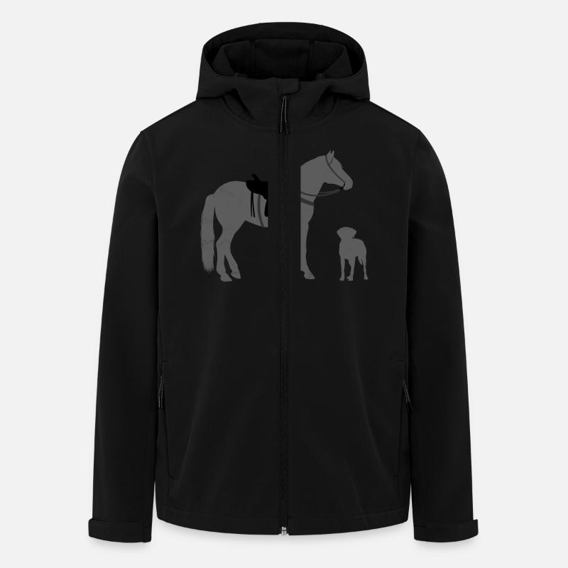 Hund und Pferd - Westernreiter - Recycelte Männer Softshell-Jacke von Stanley/Stella - Schwarz