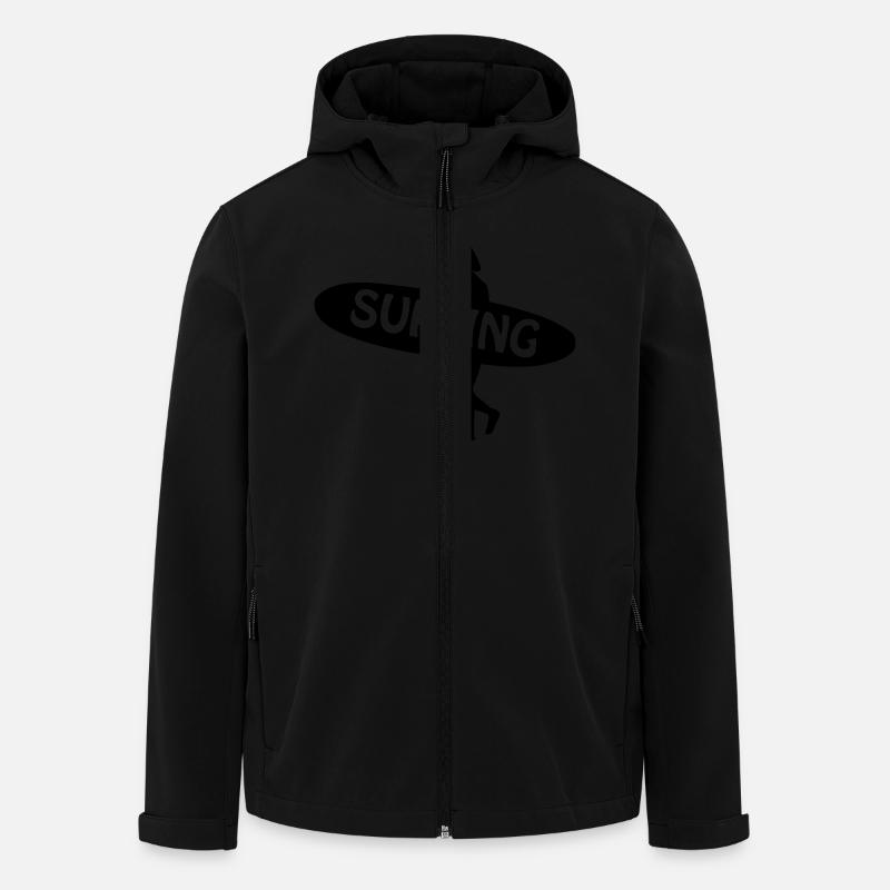 Surfen - Surfer - Recycelte Männer Softshell-Jacke von Stanley/Stella - Schwarz