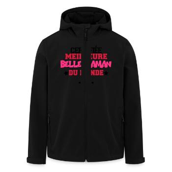 certifiée meilleure belle maman - Veste softshell homme en polyester recyclé Stanley/Stella - noir - Devant - AI Model Male 185 light (185cm)