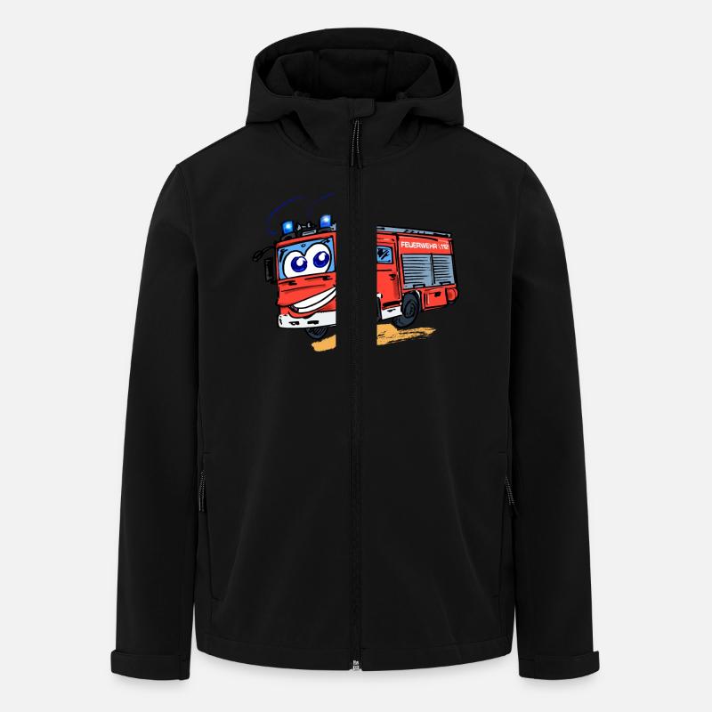 Comic Feuerwehr mit Augen - Recycelte Männer Softshell-Jacke von Stanley/Stella - Schwarz