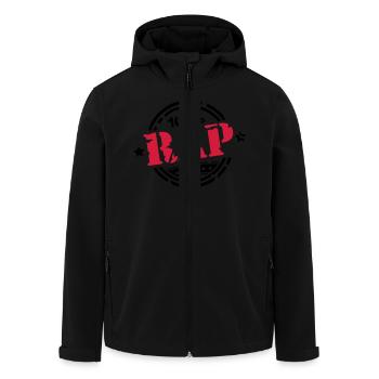 100_pro_rap_di2 - Men’s Recycled Softshell Jacket by Stanley/Stella - black - Front - AI Model Male 185 light (185cm)