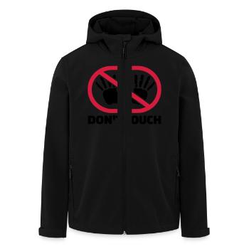 Don't touch - Men’s Recycled Softshell Jacket by Stanley/Stella - black - Front - AI Model Male 185 light (185cm)