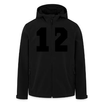 12 - Recycelte Männer Softshell-Jacke von Stanley/Stella - Schwarz - Vorne - AI Model Male 185 light (185cm)