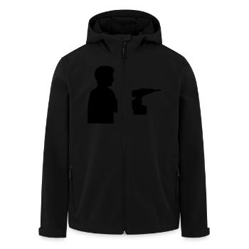Craftsman - Men’s Recycled Softshell Jacket by Stanley/Stella - black - Front - AI Model Male 185 light (185cm)