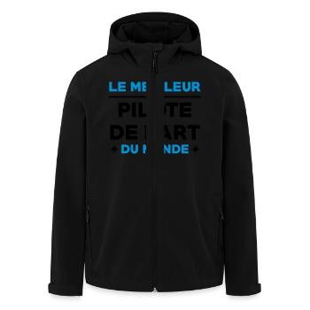 Karting / Kart / Automobile / Sport / Voiture - Veste softshell homme en polyester recyclé Stanley/Stella - noir - Devant - AI Model Male 185 light (185cm)