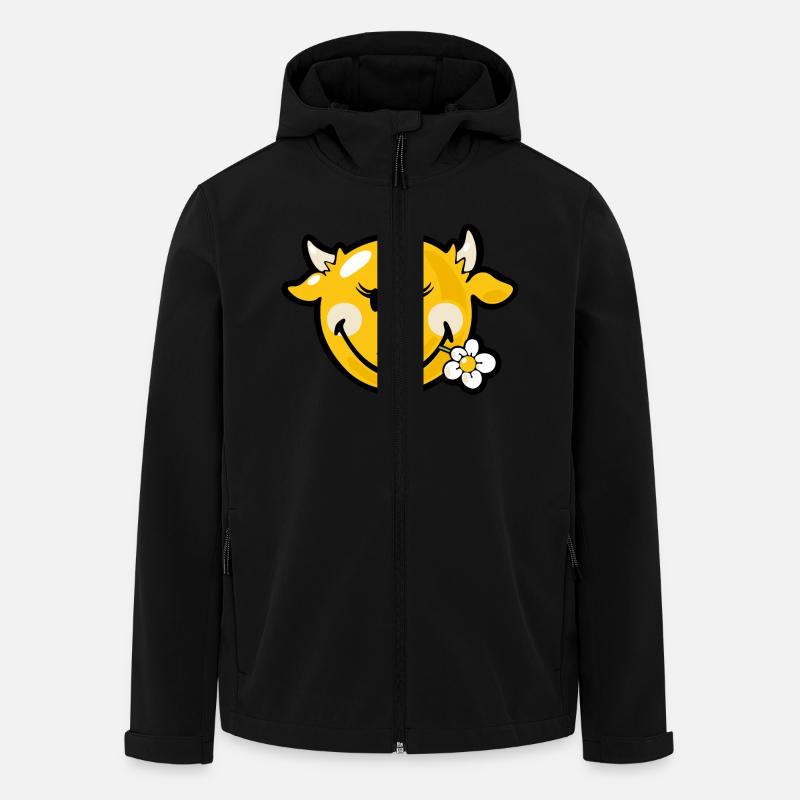 Smiley Cow - Recycelte Männer Softshell-Jacke von Stanley/Stella - Schwarz
