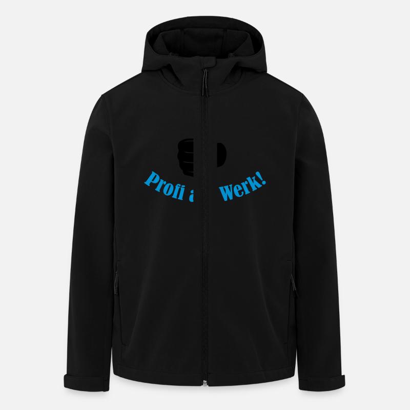 profi_am_werk_2 - Recycelte Männer Softshell-Jacke von Stanley/Stella - Schwarz