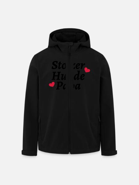 Stolzer Hunde Papa - Recycelte Männer Softshell-Jacke von Stanley/Stella - Schwarz