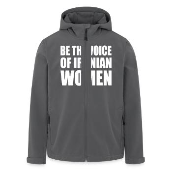 Be the voice of iranian women - Recycelte Männer Softshell-Jacke von Stanley/Stella - Anthrazit - Vorne - AI Model Male 185 light (185cm)