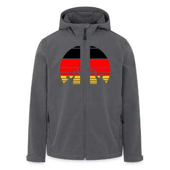 Allemagne Goal & Win : Célébration rétro du coucher de soleil 2024 - Veste softshell homme en polyester recyclé Stanley/Stella - noir - Devant - AI Model Male 185 light (185cm)