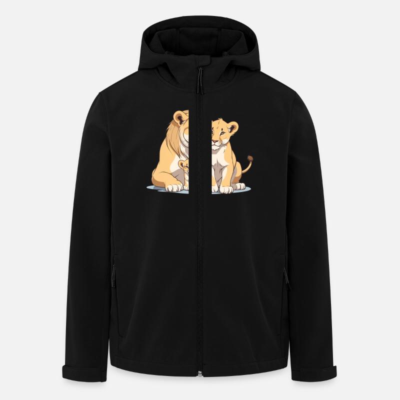 Löwenfamilie - Recycelte Männer Softshell-Jacke von Stanley/Stella - Schwarz