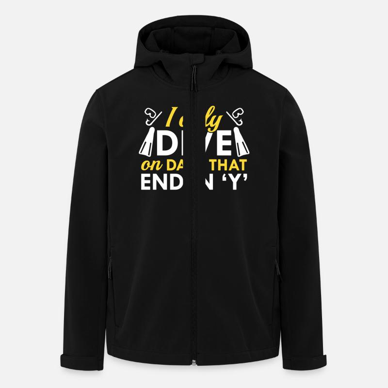 Diving I Only Dive - Men’s Recycled Softshell Jacket by Stanley/Stella - black