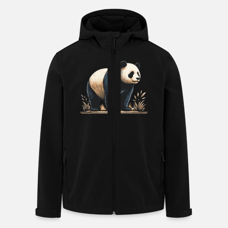 Panda - Men’s Recycled Softshell Jacket by Stanley/Stella - black