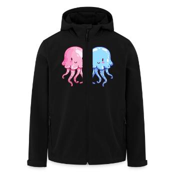 Jellyfish Couple Love Valentine's Day - Men’s Recycled Softshell Jacket by Stanley/Stella - black - Front - AI Model Male 185 light (185cm)
