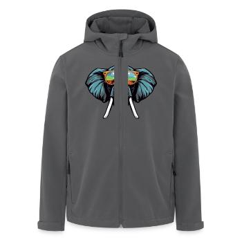 Elephant Head Portrait Cool - Men’s Recycled Softshell Jacket by Stanley/Stella - black - Front - AI Model Male 185 light (185cm)