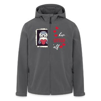 Loutre demi-amour cadeau - Veste softshell homme en polyester recyclé Stanley/Stella - noir - Devant - AI Model Male 185 light (185cm)