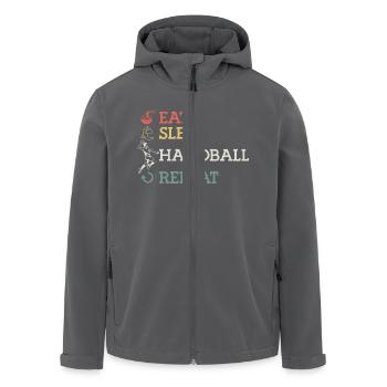 Eat Sleep Handball Repeat - Sportliches Design für - Recycelte Männer Softshell-Jacke von Stanley/Stella - Schwarz - Vorne - AI Model Male 185 light (185cm)