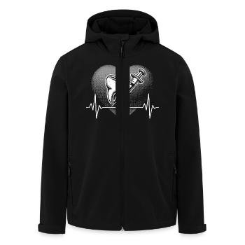 Herzschlag Zahnarzt - Recycelte Männer Softshell-Jacke von Stanley/Stella - Schwarz - Vorne - AI Model Male 185 light (185cm)