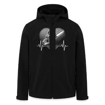 Herzschlag Holzfäller - Recycelte Männer Softshell-Jacke von Stanley/Stella - Schwarz - Vorne - AI Model Male 185 light (185cm)