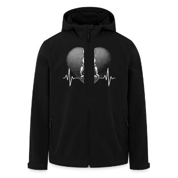 Herzschlag Golden Retriever - Recycelte Männer Softshell-Jacke von Stanley/Stella - Schwarz - Vorne - AI Model Male 185 light (185cm)