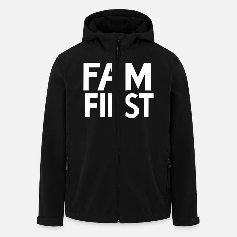 Fam First - Men’s Recycled Softshell Jacket by Stanley/Stella - black