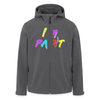 JE SUIS PEINTRE - J’adore peindre au doigt - Peintures au doigt - Veste softshell homme en polyester recyclé Stanley/Stella - noir - Devant - AI Model Male 185 light (185cm)