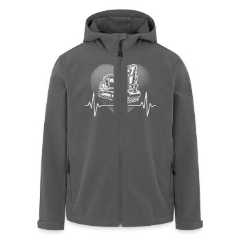 Herzschlag Bagger - Recycelte Männer Softshell-Jacke von Stanley/Stella - Schwarz - Vorne - AI Model Male 185 light (185cm)