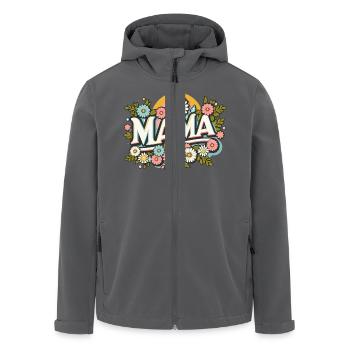 Floral Mama - Men’s Recycled Softshell Jacket by Stanley/Stella - black - Front - AI Model Male 185 light (185cm)
