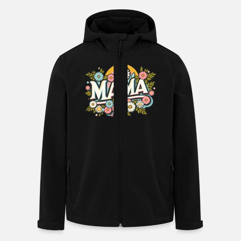 Floral Mama - Recycelte Männer Softshell-Jacke Discoverer von Stanley/Stella - Schwarz