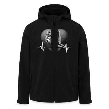 Herzschlag Gabelstapler - Recycelte Männer Softshell-Jacke von Stanley/Stella - Schwarz - Vorne - AI Model Male 185 light (185cm)