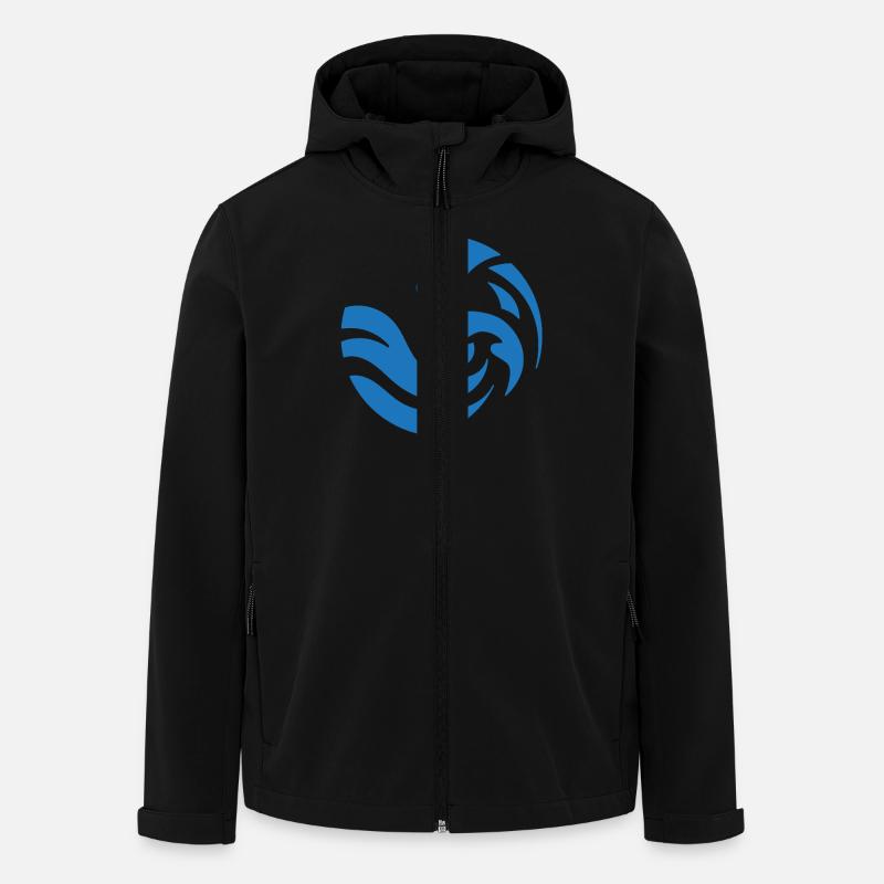 Conception simple de vague bleue - Veste softshell homme en polyester recyclé Stanley/Stella - noir
