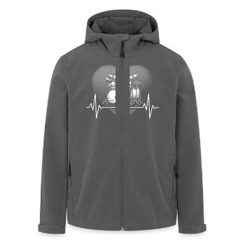 Herzschlag Schlagzeuger - Recycelte Männer Softshell-Jacke von Stanley/Stella - Schwarz - Vorne - AI Model Male 185 light (185cm)