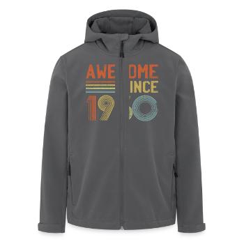 Awesome Since 1960" – Vintage Retro Geburtstag - Recycelte Männer Softshell-Jacke von Stanley/Stella - Schwarz - Vorne - AI Model Male 185 light (185cm)