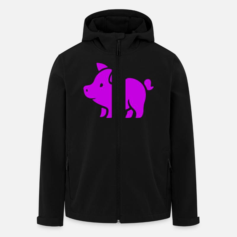 Schweinchen Pink Sau Eber - Recycelte Männer Softshell-Jacke von Stanley/Stella - Schwarz