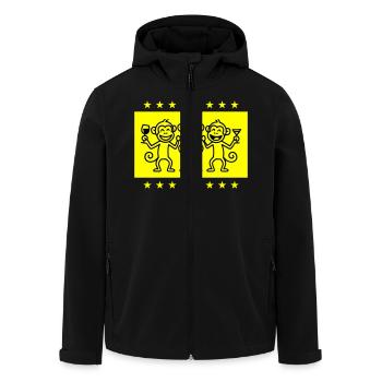 Monkey Party Team Drôle - Veste softshell homme en polyester recyclé Stanley/Stella - noir - Devant - AI Model Male 185 light (185cm)