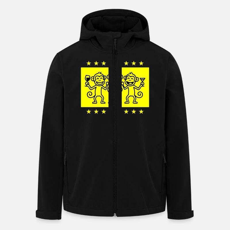 Monkey Party Team Drôle - Veste softshell homme en polyester recyclé Stanley/Stella - noir