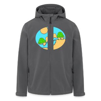 2 Turtles Beach Couple In Love Kissing Sea - Men’s Recycled Softshell Jacket by Stanley/Stella - black - Front - AI Model Male 185 light (185cm)