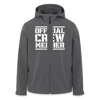 crew member - Men’s Recycled Softshell Jacket by Stanley/Stella - black - Front - AI Model Male 185 light (185cm)
