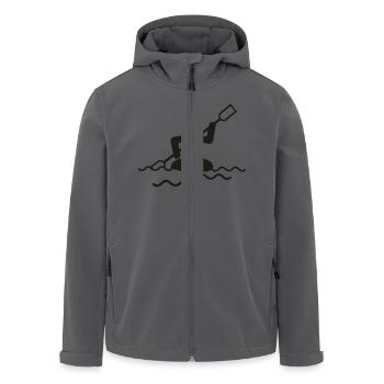 Strichmännchen - Kajak - Kajakfahrer - Kanute - Recycelte Männer Softshell-Jacke von Stanley/Stella - Schwarz - Vorne - AI Model Male 185 light (185cm)