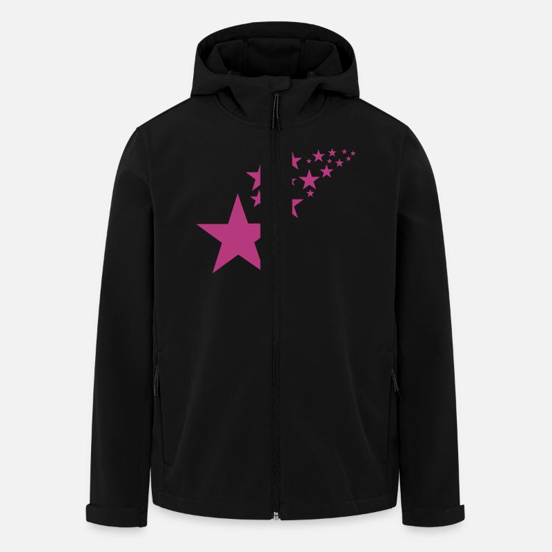 Sterne - Recycelte Männer Softshell-Jacke von Stanley/Stella - Schwarz