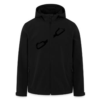 express loop - Men’s Recycled Softshell Jacket by Stanley/Stella - black - Front - AI Model Male 185 light (185cm)