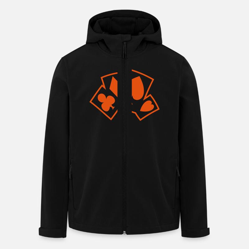 Color Card Poker - Recycelte Männer Softshell-Jacke von Stanley/Stella - Schwarz