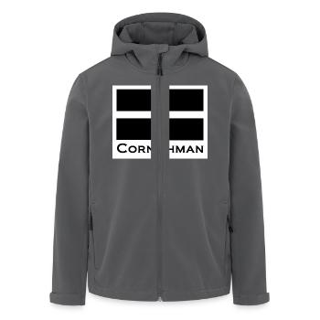 Cornishman - Men’s Recycled Softshell Jacket by Stanley/Stella - black - Front - AI Model Male 185 light (185cm)