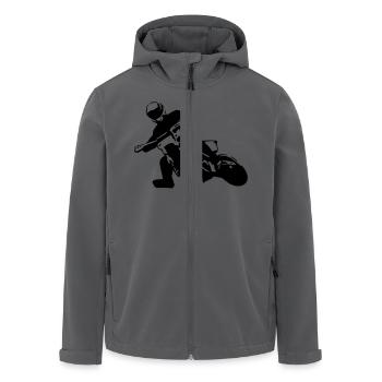 Supermoto rider - Recycelte Männer Softshell-Jacke von Stanley/Stella - Schwarz - Vorne - AI Model Male 185 light (185cm)