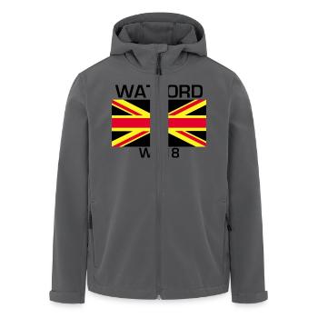 Watford - Men’s Recycled Softshell Jacket by Stanley/Stella - black - Front - AI Model Male 185 light (185cm)