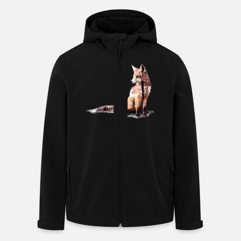 Fuchs - Recycelte Männer Softshell-Jacke von Stanley/Stella - Schwarz