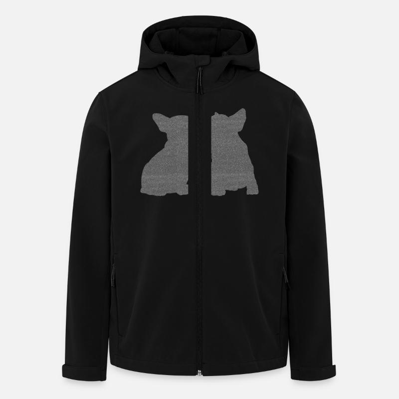 Frenchie Bouledogue français Glitter optique - Veste softshell homme en polyester recyclé Stanley/Stella - noir