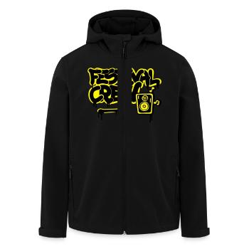 Festival crew Graffitti Musik Open air Sommer - Recycelte Männer Softshell-Jacke von Stanley/Stella - Schwarz - Vorne - AI Model Male 185 light (185cm)