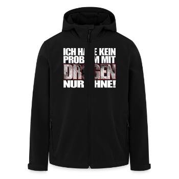 ich habe kein Problem mit Drogen nur ohne! Spruch - Recycelte Männer Softshell-Jacke von Stanley/Stella - Schwarz - Vorne - AI Model Male 185 light (185cm)