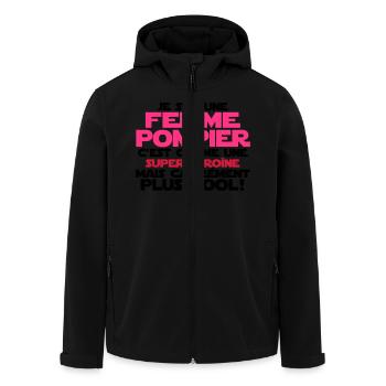 je suis une femme pompier - Veste softshell homme en polyester recyclé Stanley/Stella - noir - Devant - AI Model Male 185 light (185cm)